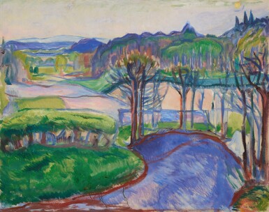 View full screen - View 1 of Lot 136. EDVARD MUNCH | VÅRLANDSKAP (SPRING LANDSCAPE).