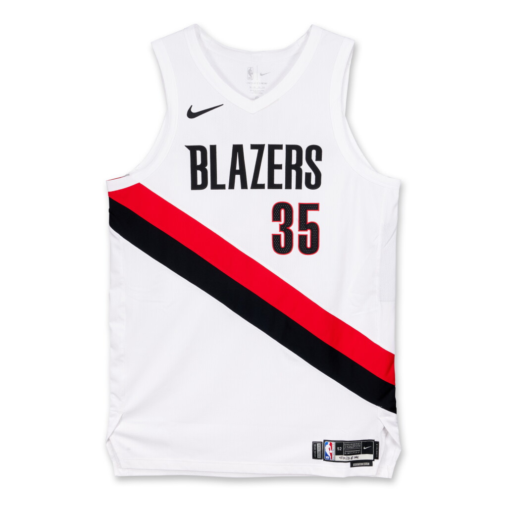 View full screen - View 1 of Lot 74. Robert Williams III Portland Trail Blazers 2026 NBA Playoffs Western Conference Round 1 Game Worn Association Edition Jersey | Game 1.