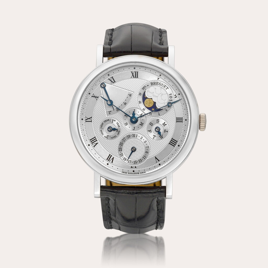 View full screen - View 1 of Lot 2114. Classique, Reference 5327 A white gold perpetual calendar wristwatch with power reserve, moon phases and leap year indication, Circa 2013 | 寶璣 | CLASSIQUE 型號5327 | 白金萬年曆腕錶,備動力儲備、月相及閏年顯示,約2013年製.