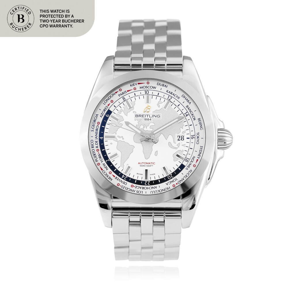 View full screen - View 1 of Lot 17. Breitling Galactic Unitime, Ref. WB3510 Stainless steel world time wristwatch with date and bracelet Circa 2016.