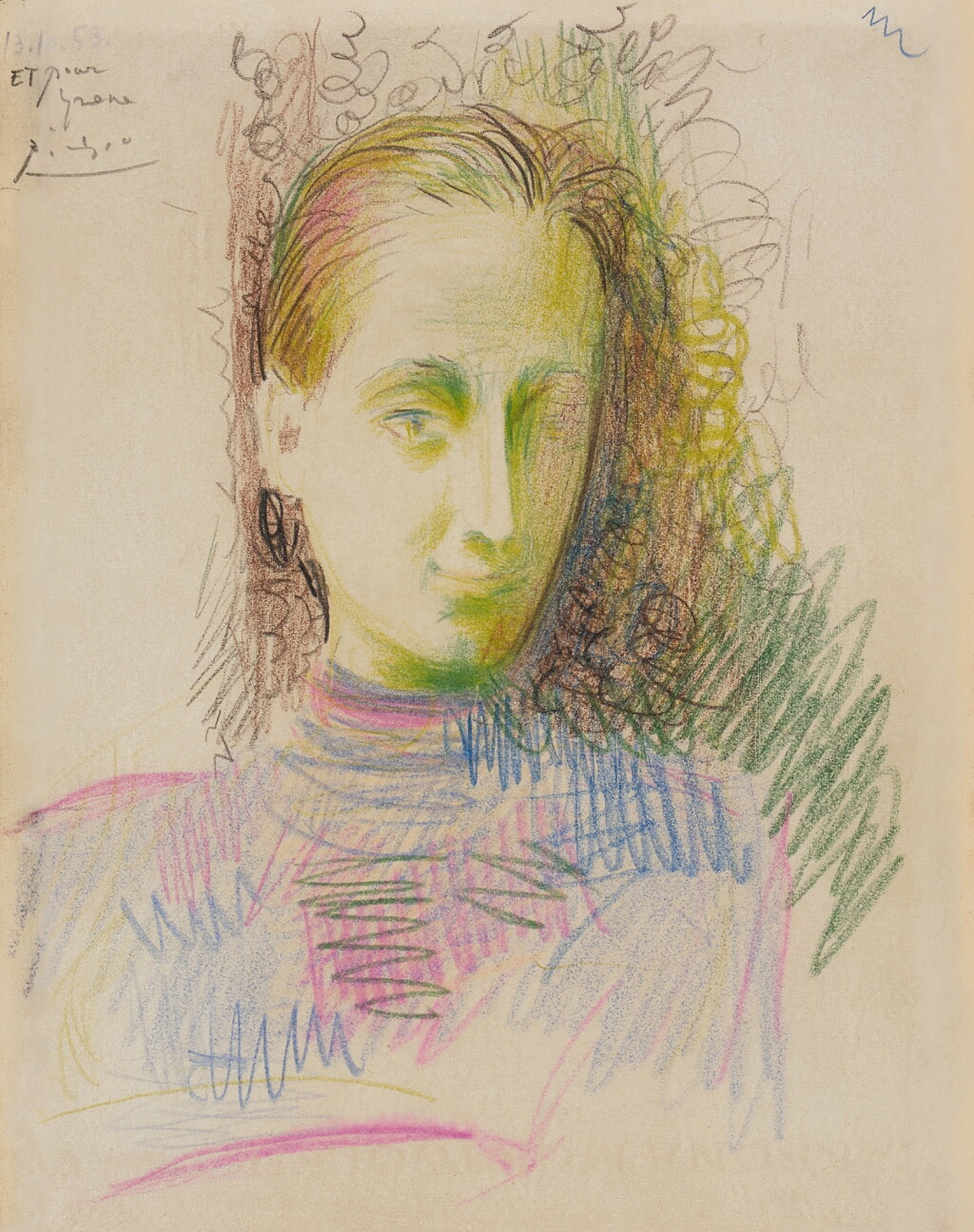 View full screen - View 1 of Lot 242. Portrait d'Irène Rignault.