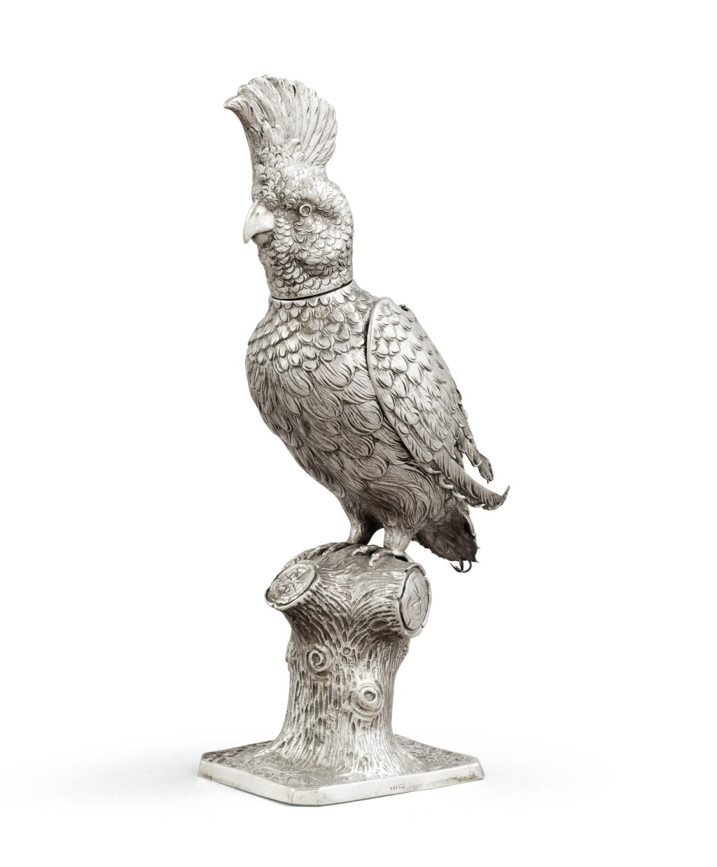 View full screen - View 1 of Lot 45. A German silver corporation cup shaped as a cockatoo, circa 1900 | Coupe de corporation en forme de cacatoès en argent, Allemagne vers 1900.