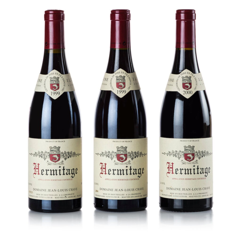 View full screen - View 1 of Lot 206. Hermitage 1999/2000 Jean-Louis Chave (3 BT).