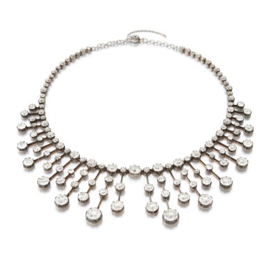 View full screen - View 1 of Lot 11. Diamond fringe necklace/tiara (Collana/tiara in diamanti).