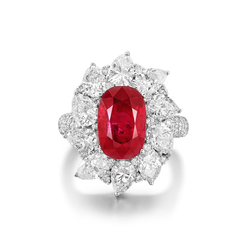 View full screen - View 1 of Lot 1843. Ruby and Diamond Ring | 3.22克拉 天然「緬甸」未經加熱紅寶石 配 鑽石 戒指.