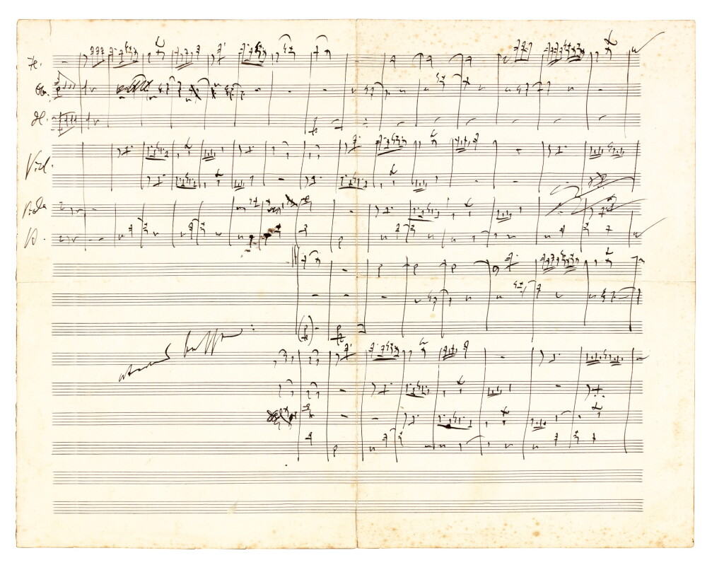 View full screen - View 1 of Lot 10. J. Brahms. The correspondence with Ernst Rudorff, 16 letters with replies, and an autograph music manuscript 1865-1887.