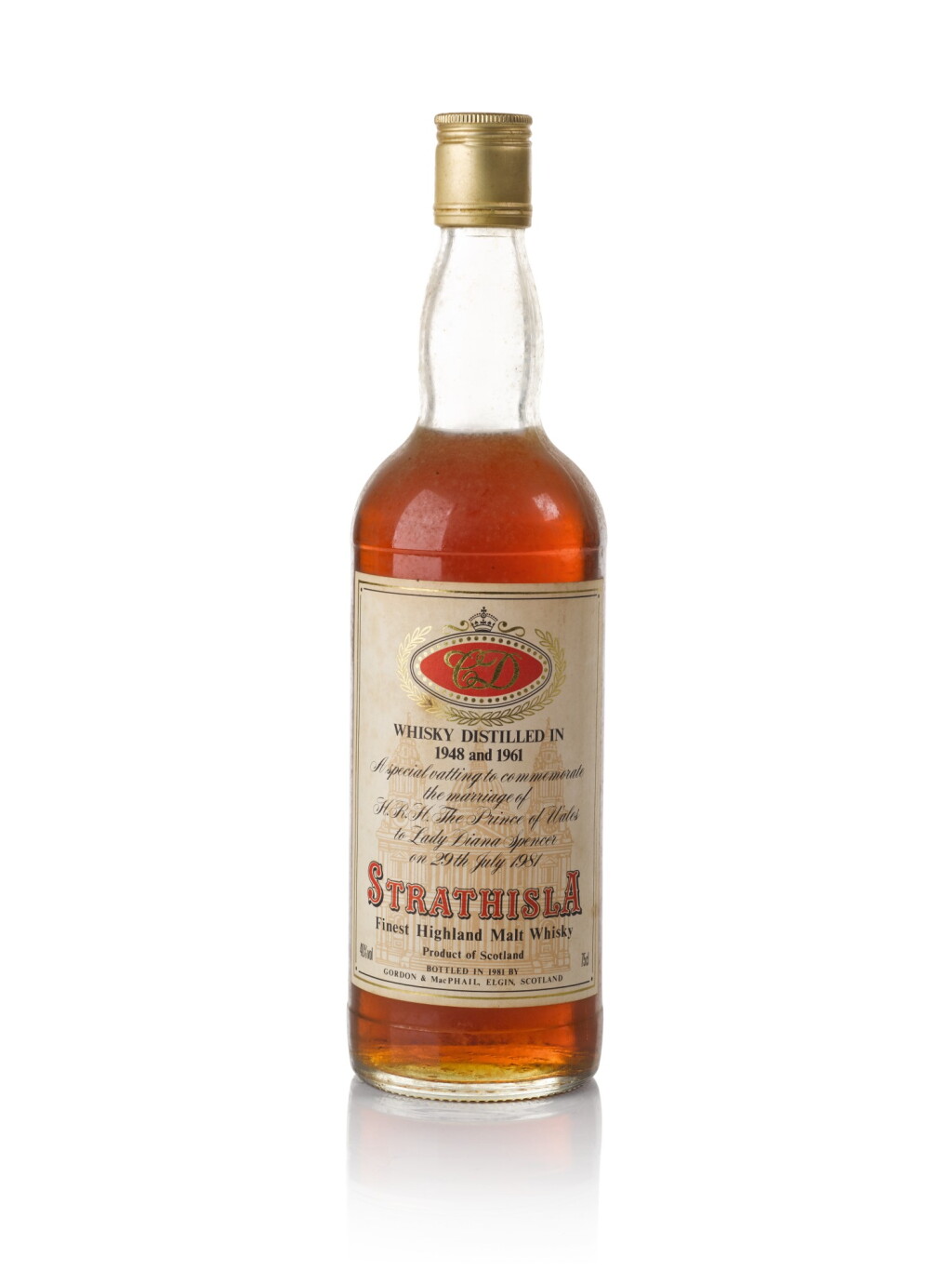 View full screen - View 1 of Lot 177. Strathisla Gordon & MacPhail Royal Marriage 1948 and 1961 40.0 abv NV .