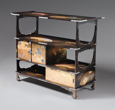 View full screen - View 1 of Lot 62. A FINE LACQUER DISPLAY CABINET WITH INSCRIPTION NANA-SEI ZOHIKO (ZOHIKO VII), MEIJI-TAISHO PERIOD, CIRCA 1910.