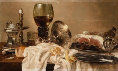 View full screen - View 1 of Lot 24. Still life with a ham | Nature morte au jambon.