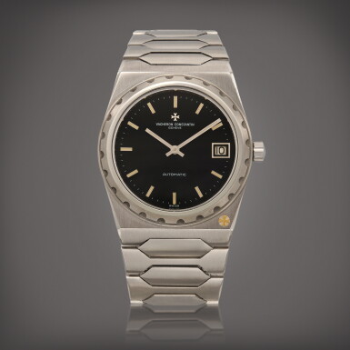 View full screen - View 1 of Lot 80. 222, Reference 44018/411 A stainless steel wristwatch with date and bracelet Circa 1980 | 江詩丹頓 | 222 型號 44018/411 精鋼鍊帶腕錶備日期顯示,製作年份約 1980.