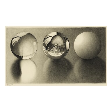 View full screen - View 1 of Lot 101. M. C. ESCHER | THREE SPHERES II (B./K./L./W. 339).