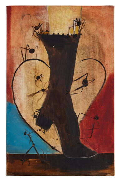 View full screen - View 1 of Lot 100. Untitled (Boot with Heart and Spiders).