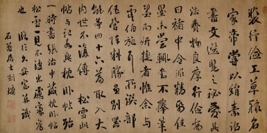 View full screen - View 1 of Lot 9065. 劉墉 行書臨趙孟頫論裴行儉書帖 | Liu Yong, Calligraphy in Running Script after Zhao Mengfu.