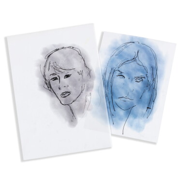 View full screen - View 1 of Lot 206. Two portraits, including one of Carine Roitfeld.