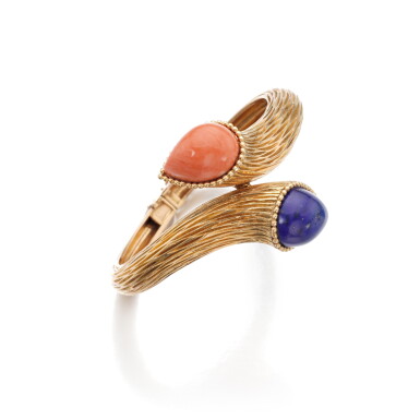 View full screen - View 1 of Lot 820. Lapis lazuli and coral bracelet, 'Serpent Bohème'.