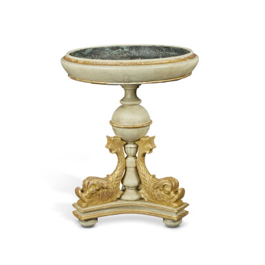 View full screen - View 1 of Lot 1001. A Neoclassical Style Parcel-Gilt and White-Painted Jardinière.