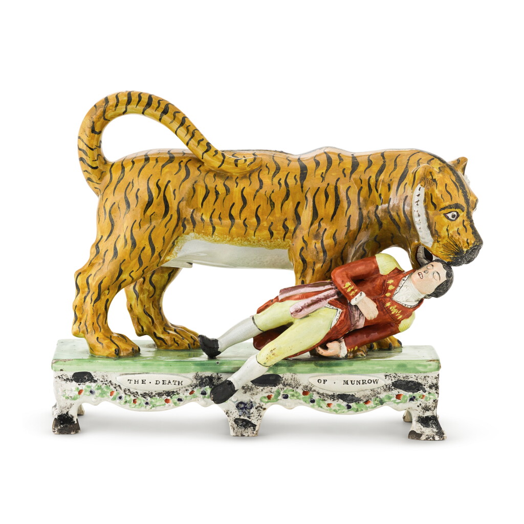 View full screen - View 1 of Lot 58. A Staffordshire pearlware 'Death of Munrow' table base group, circa 1825.