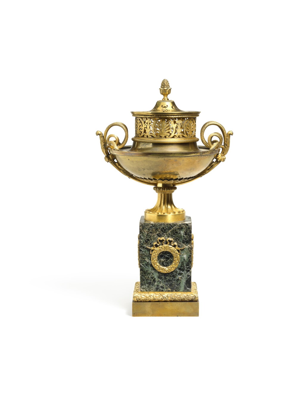 View full screen - View 1 of Lot 188. An Empire gilt-bronze brûle-parfum, early 19th century.