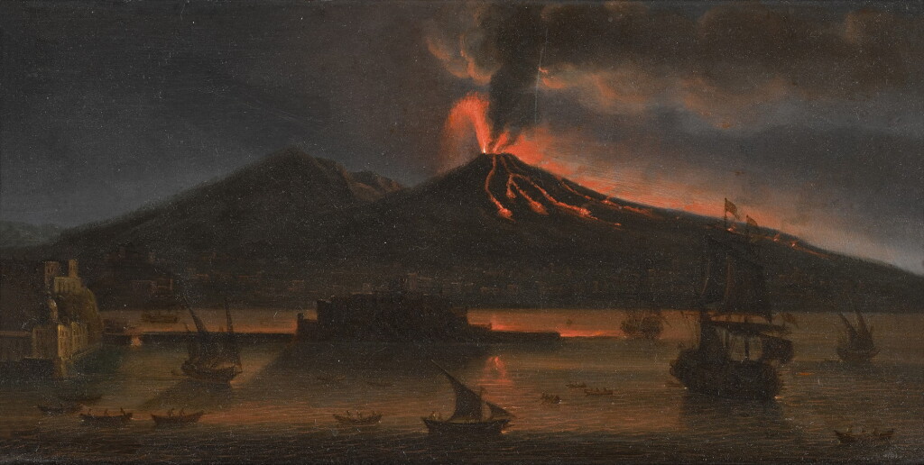 View full screen - View 1 of Lot 8. TOMMASO RUIZ | VESUVIUS ERUPTING AT NIGHT, MAY 1737 .