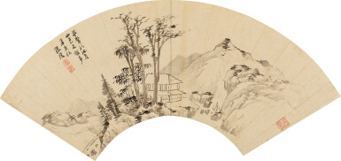 View full screen - View 1 of Lot 5076. 張復 墨筆山水|Zhang Fu, Ink landscape.