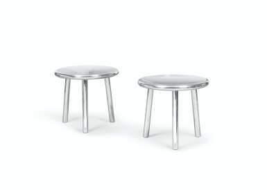View full screen - View 1 of Lot 554. Pair of Three legged stool, prototype 1, 2007.