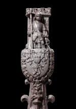 A pair of gothic cast iron fire-dogs, 15th century | Paire de landiers gothiques en fonte de fer, XVème siècle