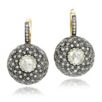 Pair of diamond earrings, 'Indo Russian'