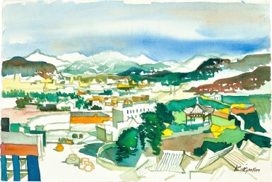 View full screen - View 1 of Lot 2056. Dong Kingman 曾景文 | Skyline Seoul (2) 首爾風光(2).