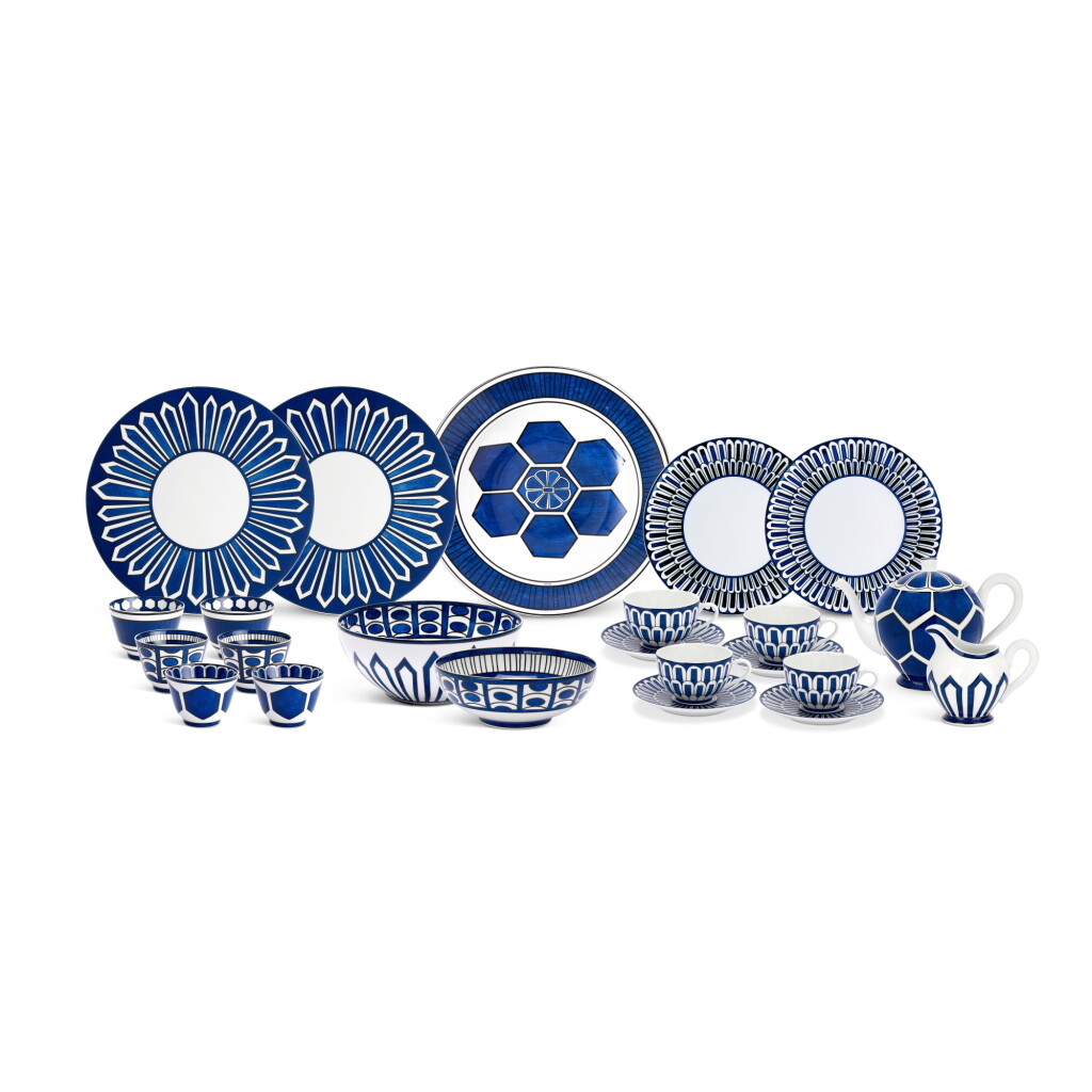 View full screen - View 1 of Lot 687. Set of Nineteen Bleus d’Ailleurs Porcelain Tableware Sets.