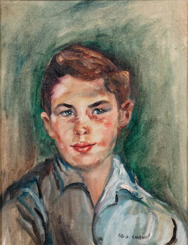 View full screen - View 1 of Lot 2017. George Chann 陳蔭羆 | Portrait of a young boy 男孩肖像.