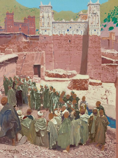 View full screen - View 1 of Lot 34. Procession before a Kasbah.