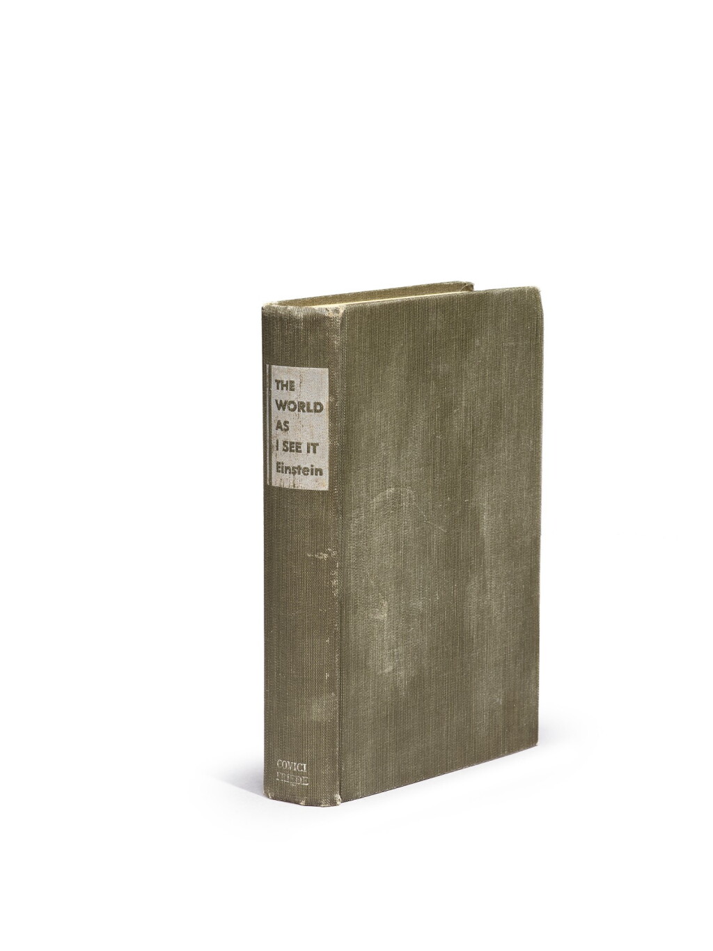 View full screen - View 1 of Lot 17. EINSTEIN, ALBERT | “THE WORLD AS I SEE IT”, PRESENTATION COPY FROM EINSTEIN TO DR. HARRY STEIN, W/TLS FROM ELSA EINSTEIN TO DR. STEIN..