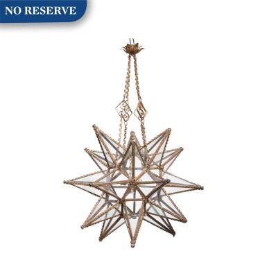 View full screen - View 1 of Lot 386. A Glass and Gilt Metal Star Lantern.