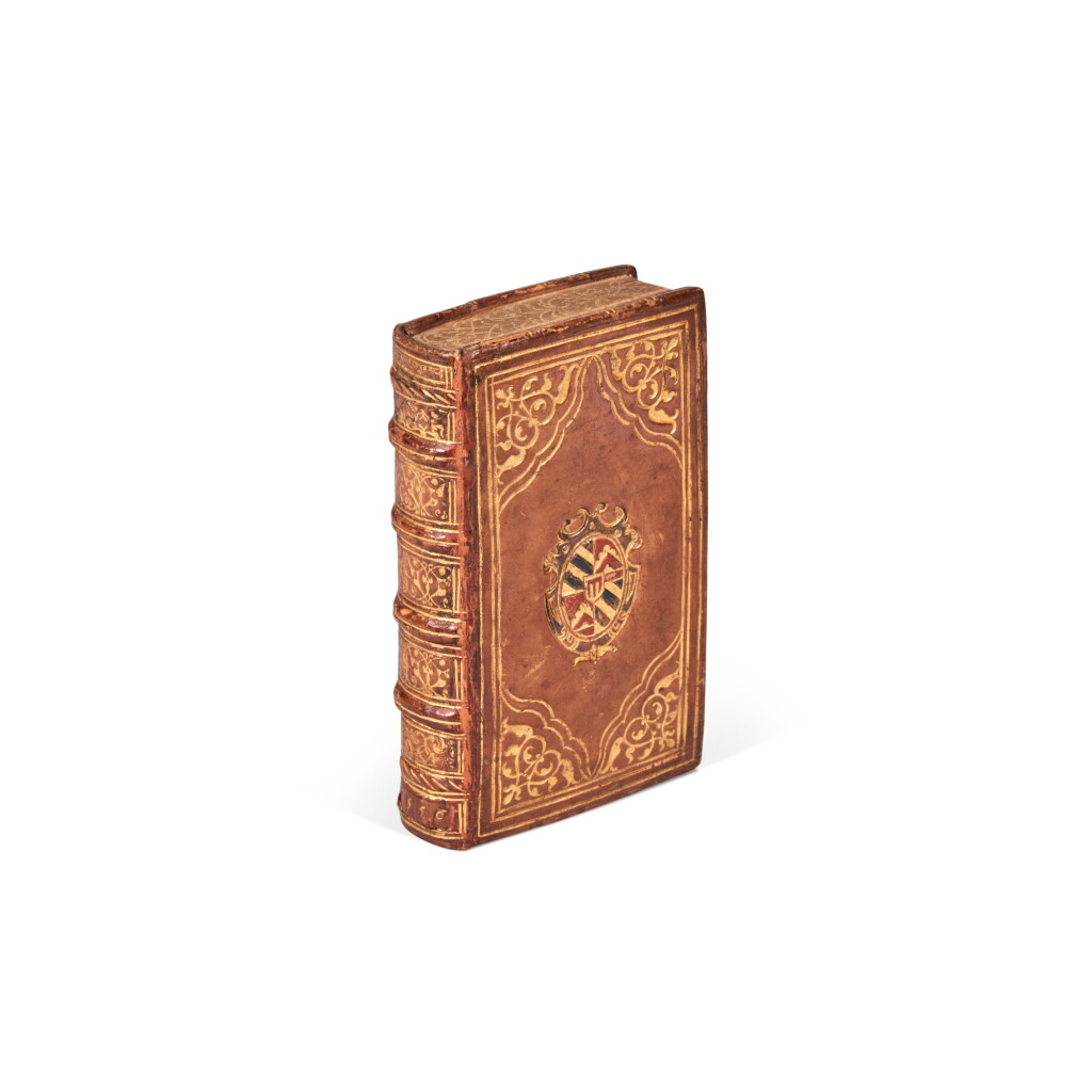 View full screen - View 1 of Lot 1219. Thriveris, Varia apophthegmata, Lyon, 1549; Leonico Tomeo, De varia historia, Lyon, 1555, Parisian tan calf for G.F. Madruzzo.