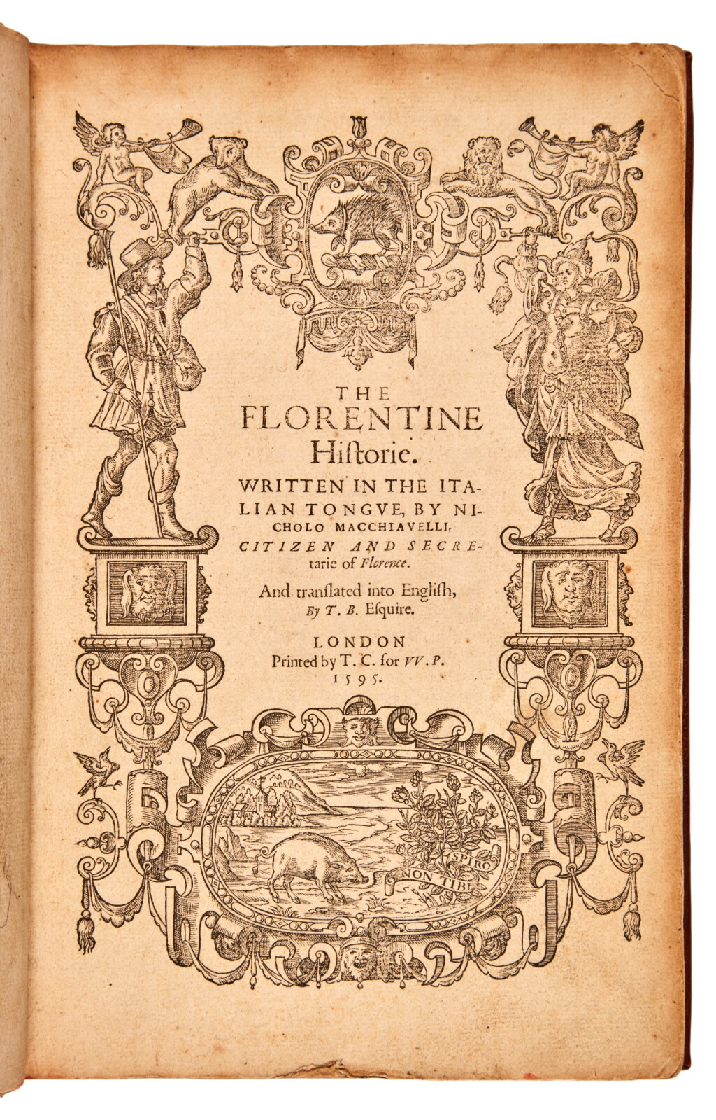 View full screen - View 1 of Lot 41. Machiavelli | The Florentine Historie, 1595, first edition in English.