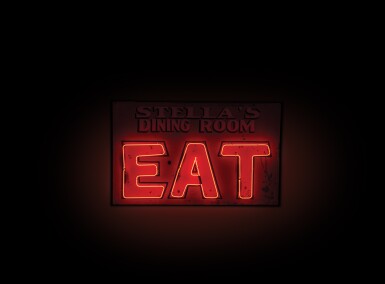 View full screen - View 1 of Lot 2. Eat at Stella's Dining Room Neon Sign.