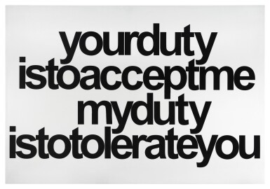 View full screen - View 1 of Lot 102. yourduty, 2016.