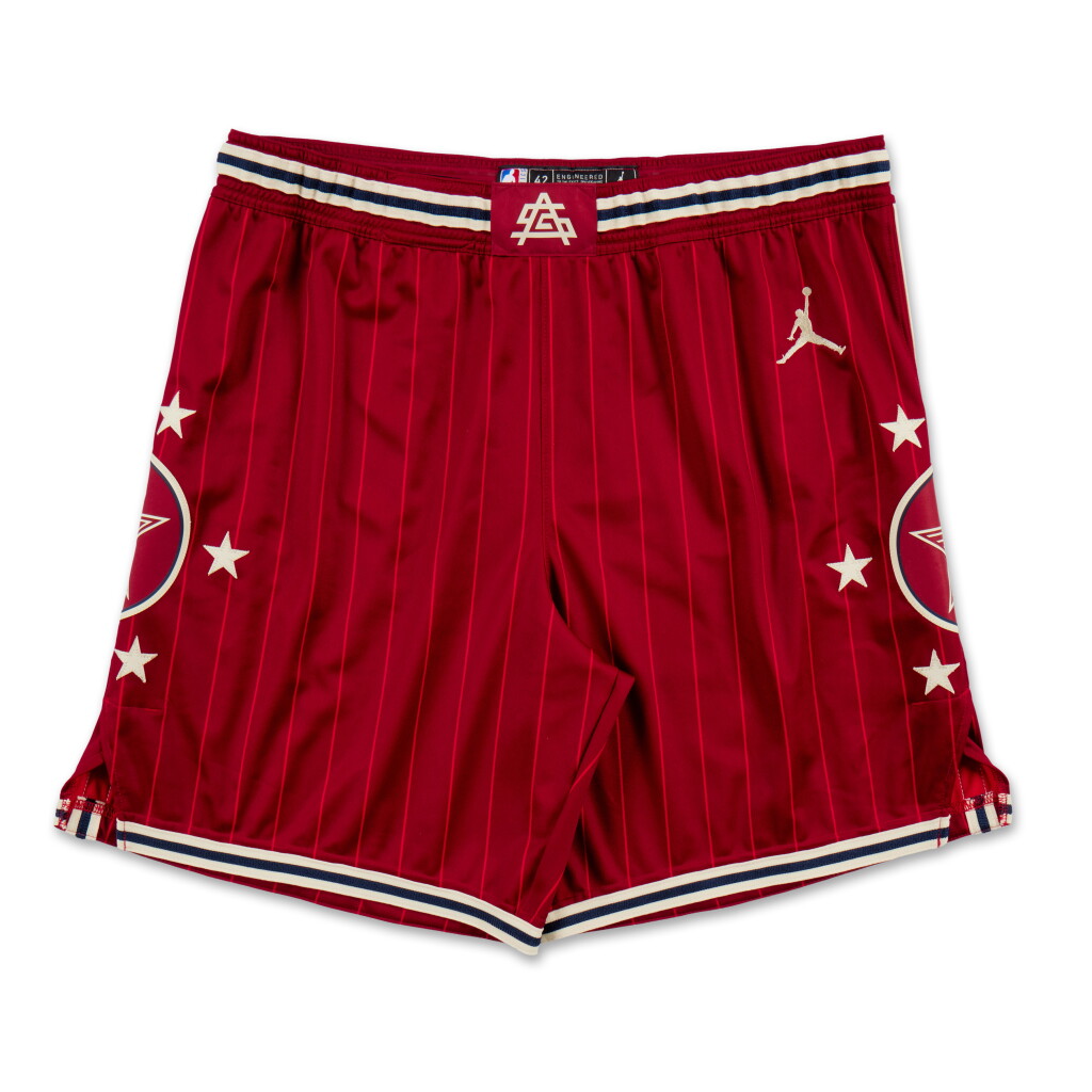 View full screen - View 1 of Lot 73. LeBron James Game Issued ‘NBA All-Star Game’ Shorts | Record-Breaking 20th All-Star Appearance .