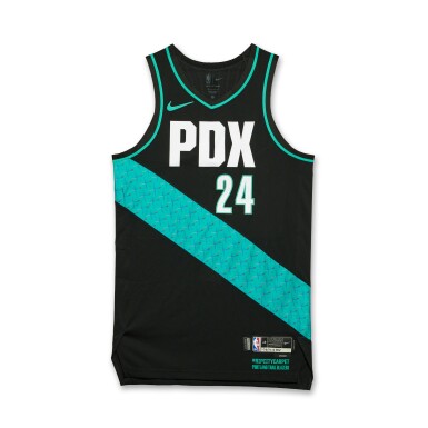 View full screen - View 1 of Lot 107. Kris Murray Portland Trail Blazers 2025-2026 Game Worn City Edition Jersey .