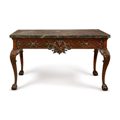 View full screen - View 1 of Lot 553. A GEORGE III STYLE MAHOGANY SIDE TABLE, LATE 19TH CENTURY.