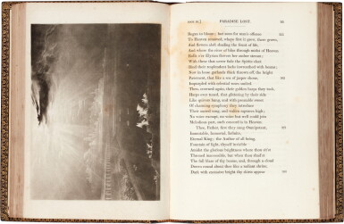 View full screen - View 1 of Lot 273. Milton | The Paradise Lost, illustrated by John Martin, London, 1827, 2 volumes, navy morocco gilt.