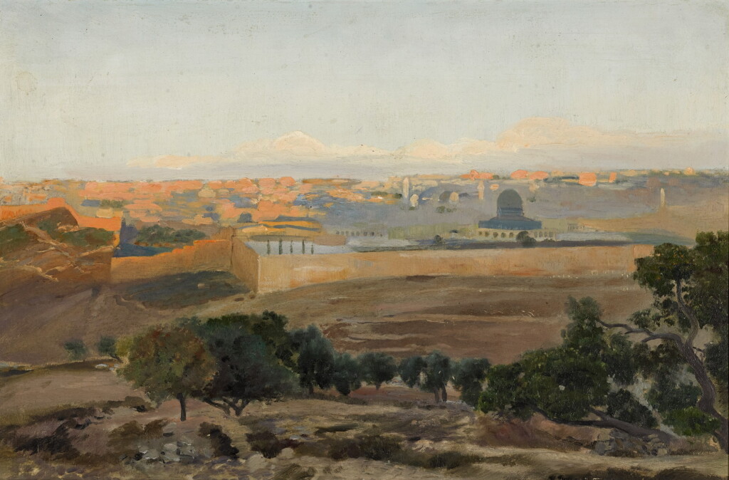 View full screen - View 1 of Lot 213. GUSTAV BAUERNFEIND | JERUSALEM FROM THE MOUNT OF OLIVES.