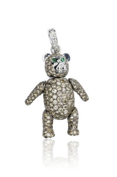 View full screen - View 1 of Lot 54. Diamond and emerald pendant, 'Orsacchiotto', Michele della Valle.