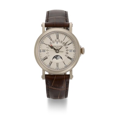 View full screen - View 1 of Lot 348. PATEK PHILIPPE | REFERENCE 5159G, WHITE GOLD PERPETUAL CALENDAR WRISTWATCH, CIRCA 2016.