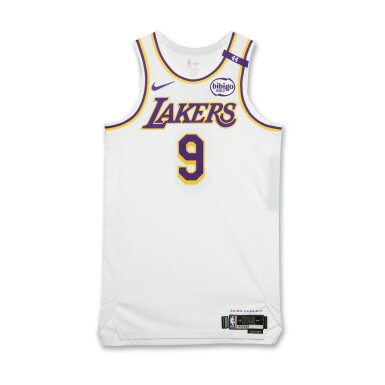View full screen - View 1 of Lot 9. Bronny James Los Angeles Lakers 2025 NBA Playoffs Western Conference Round 1 Game Worn Association Edition Jersey | Game 1 | NBA Playoff Debut.