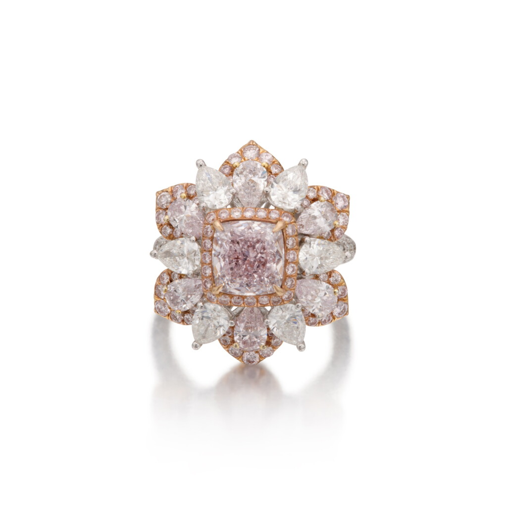 View full screen - View 1 of Lot 266. Faint Pink Diamond, Colored Diamond and Diamond Ring.