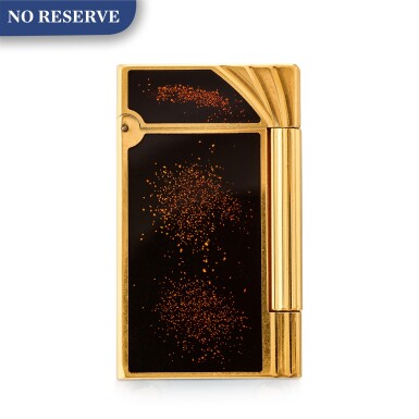 View full screen - View 1 of Lot 870. S.T. DUPONT | A GOLD PLATED AND CHINESE LACQUER LIGHTER, CIRCA 1995.