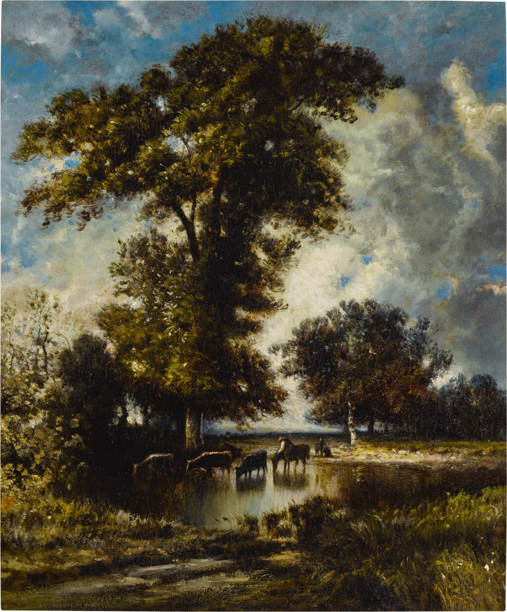 View full screen - View 1 of Lot 10. JULES DUPRÉ | WATERING THE HERD.