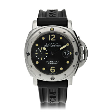 View full screen - View 1 of Lot 555. PAM 24 LUMINOR SUBMERSIBLE A LIMITED EDITION STAINLESS STEEL AUTOMATIC WRISTWATCH WITH DATE, CIRCA 2000.