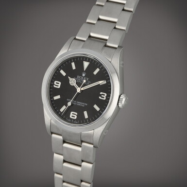View full screen - View 1 of Lot 29. Explorer, Reference 114270 | A stainless steel wristwatch with bracelet | Circa 2004.